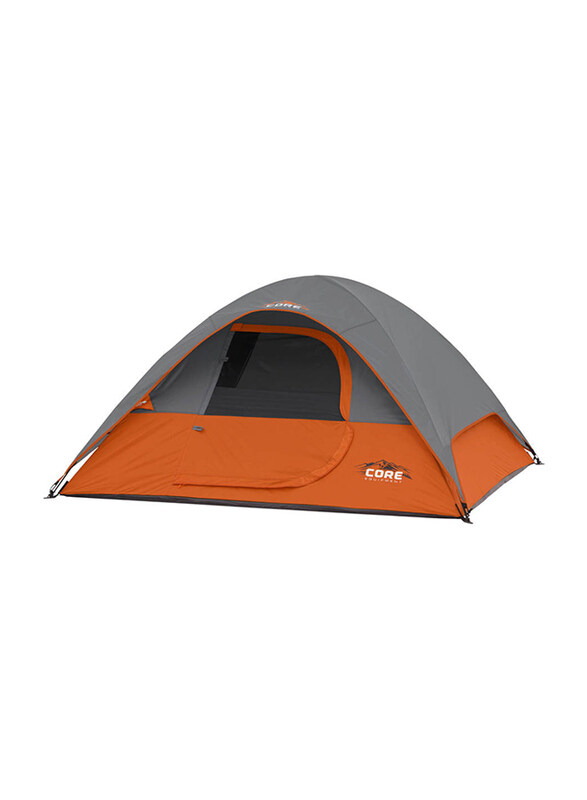 

Core Equipment 3 Person Dome Tent, 7 Feet x 7 Feet, Grey/Orange