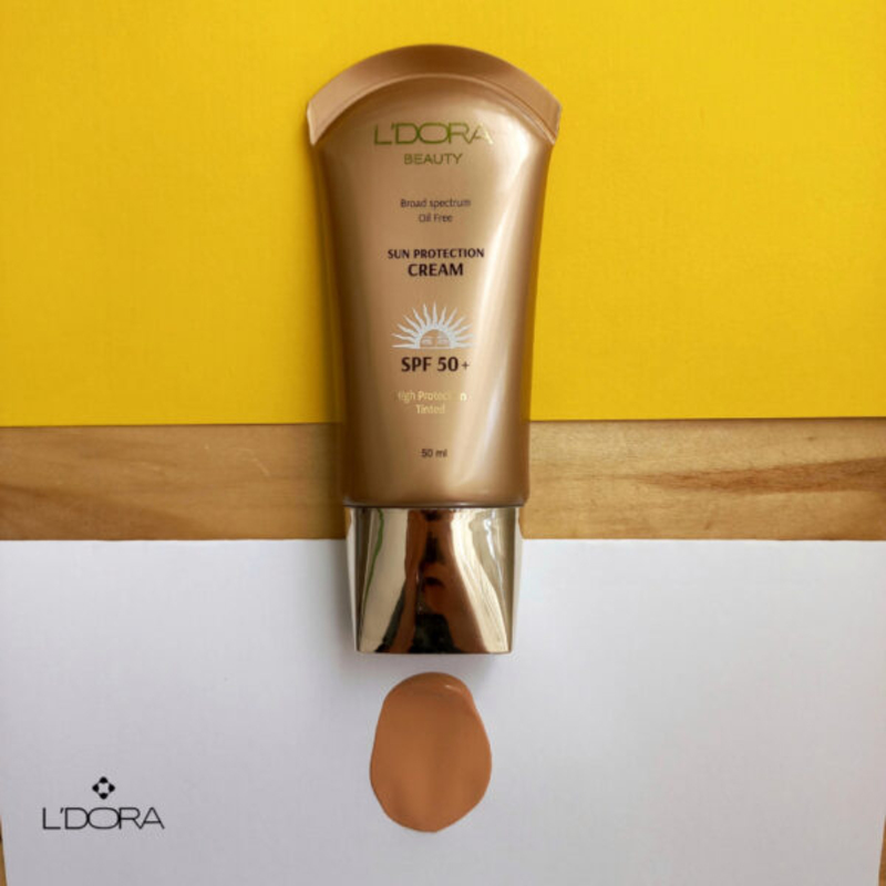 L'Dora Beauty Spf 50 Oil Free Sunscreen Tinted Cream, 50ml