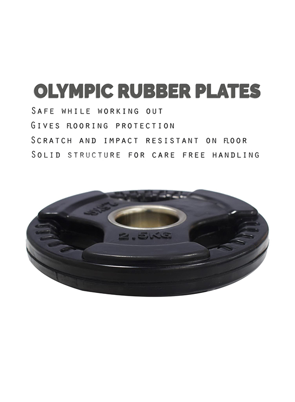 Sky Land Rubber Gym Weight Plate, 2.5KG, Black