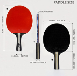 Sky Land Table Tennis Racket Set with 3 Balls and Case, Multicolour