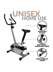 Sky Land Fitness Indoor Cycling​ Magnetic Exercise Bike with Digital Monitor & Resistance Control, EM-1527, Silver/Black