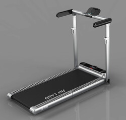 Sky Land Double foldable Treadmill with 2-in-1(Walking and Running), Compact and Folded Design, EM-1288, Black/Grey