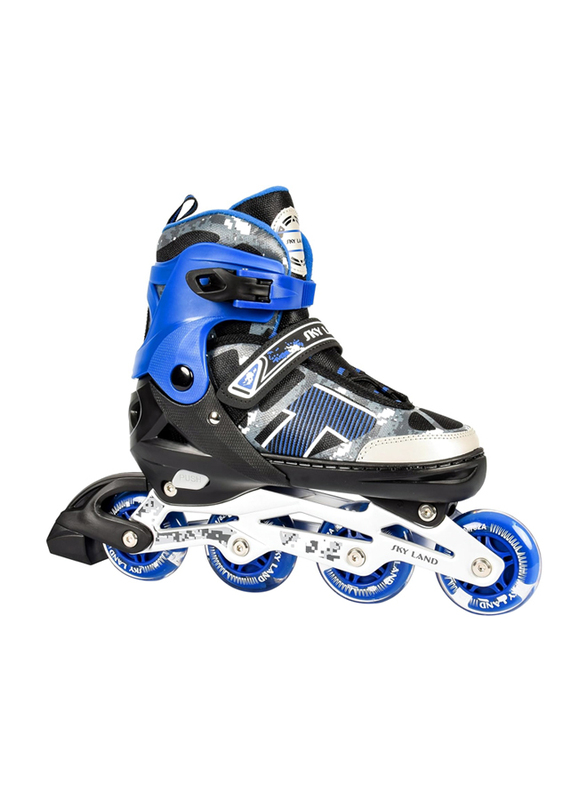 Sky Land Professional Inline Skates with 8 Illuminated Wheels, L, Blue/Black