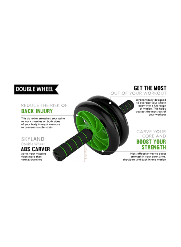 Sky Land Double Wheel ABS Carver, Black/Green