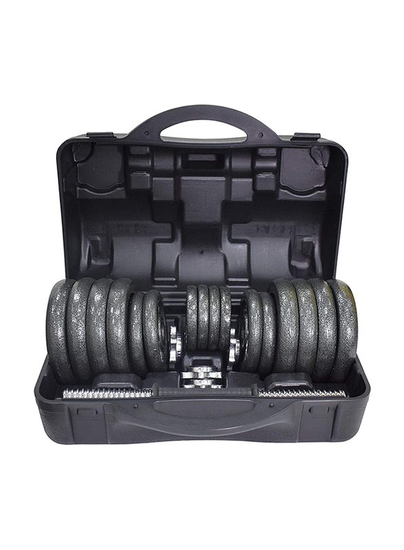 Sky Land Fitness Adjustable Cast Iron Dumbbell & Rod Set, 30KG, Black