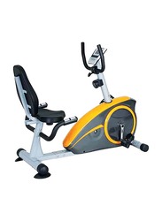 Sky Land Fitness Recumbent Exercise Bike with Digital Monitor for Indoor Cycling Exercise, EM-1536, Orange/Grey