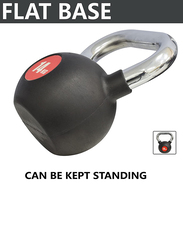 Sky Land Rubber Coated Cast Iron Kettlebell with Chrome Handle, 14KG, Black
