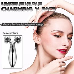 SkyLand Y-Shape Face & Body Waterproof 3D Roller Massager, Silver, 1 Piece