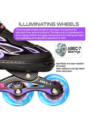 Sky Land Professional Inline Skates with 8 Illuminated Wheels, S, Violet/Black