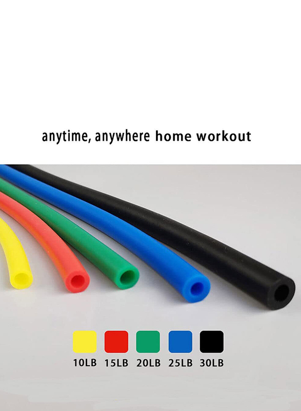 Sky Land Resistance Band Set with Foam Handles, Door Anchor for Exercise & Stretching, 11 Piece, Multicolour
