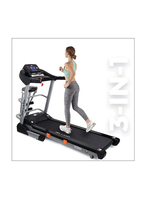Sky Land 5.5 Hp Peak Dc Motor Foldable Treadmill with Massager and Built-In Bluetooth Speaker for Home and Office Use, EM-1272, Black/Grey