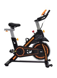 Sky Land Fitness Exercise Spin Bike with Height Adjustable for Home Cardio and Strength Training Workouts, EM-1560-O, Orange/Black