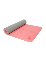 Sky Land Fitness Non-Slip Double Layer Exercise TPE Yoga Mat with Alignment Marks, Peach