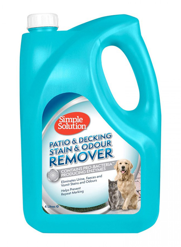 Simple Solution Patio & Decking Pet Stain & Odor Remover, 4 Liter, Blue