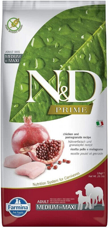 

Farmina N&D Prime Medium / Maxi ADULT DOG - Chicken & Pomegranate - 12kg
