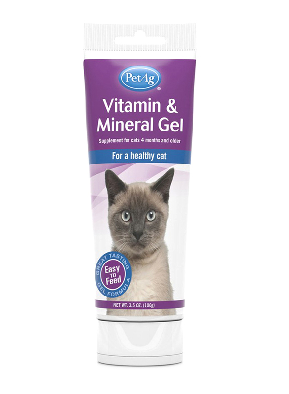 PetAg Vitamins & Mineral Gel Cat Supplement, 100g, Multicolour
