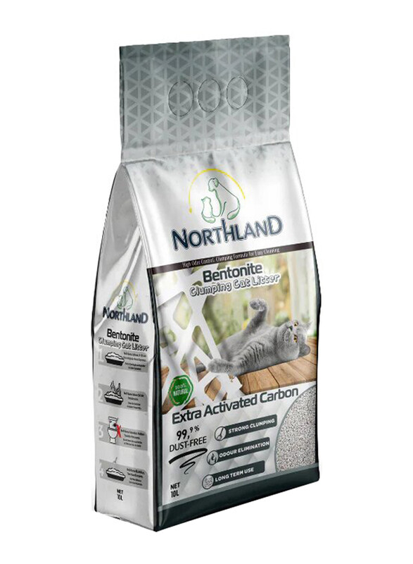 Northland Bentonite Carbon Activated Cat Litter, 10L, White