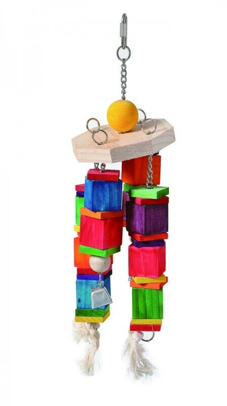 

Coollapet Bird Toy Wood Wind Chime - Colorful - L