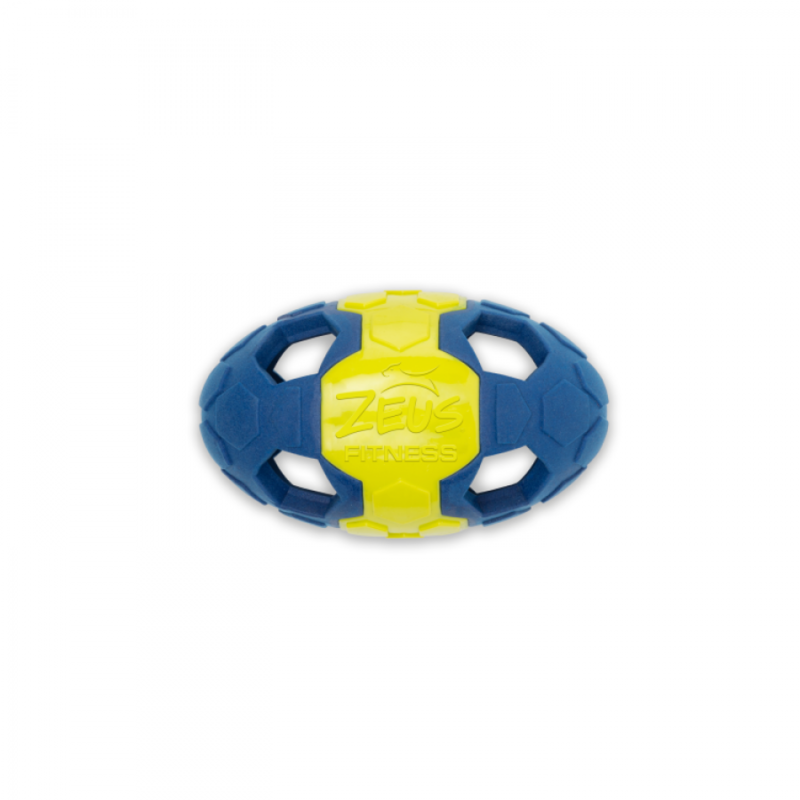 

Zeus Dog Toy Fitness Fetch Football - Blue & Yellow - 18cm