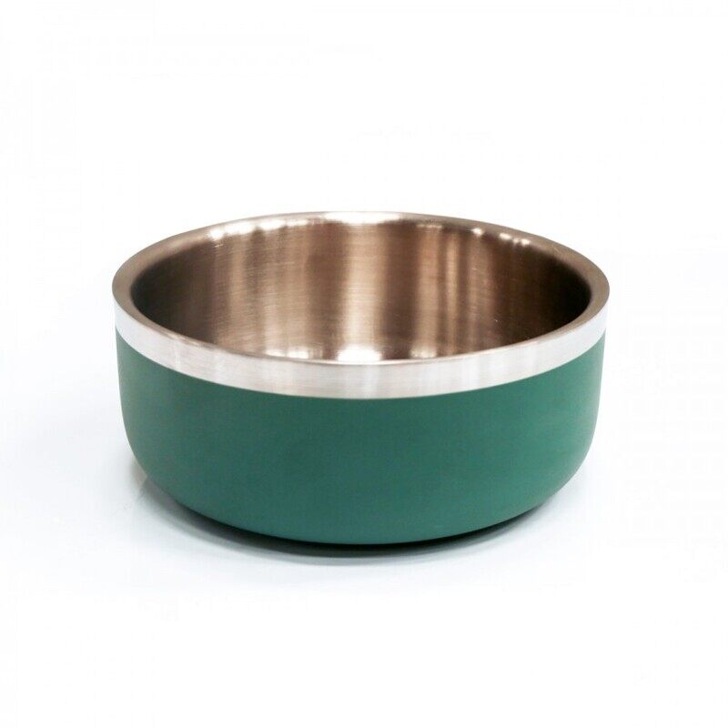 

Saluki Stainless Steel Bowl - Double Wall - Dark Green - 1200ML