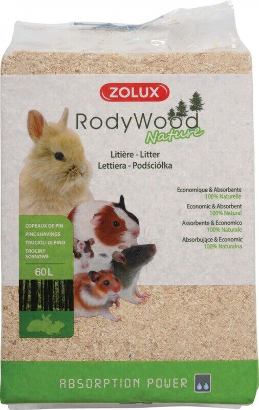 

ZOLUX RodyWood Animal Bedding Litter Wood Chips - NATURAL - 60 Liters