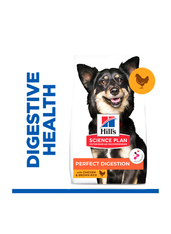 Hill's Science Plan Perfect Digestion Chicken & Brown Rice Small & Mini Adult 1+ Dog Dry Food, 1.5 Kg