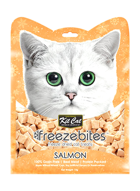 KitCat Freezebites Dried Salmon Dry Cat Food, 15g