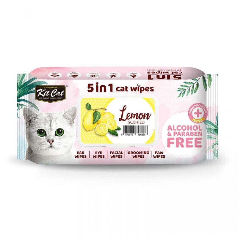 

KitCat Wipes - 5 in 1 - Lemon - 80pcs