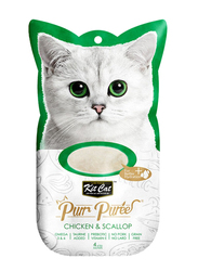 KitCat Purr Puree Chicken & Scallop Flavour Soop Wet Cat Food, 4 Sachets x 15g