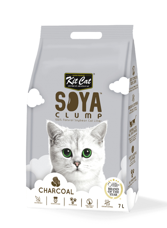 Kitcat Soya Clumping Cat Litter, 7Liter, Charcoal