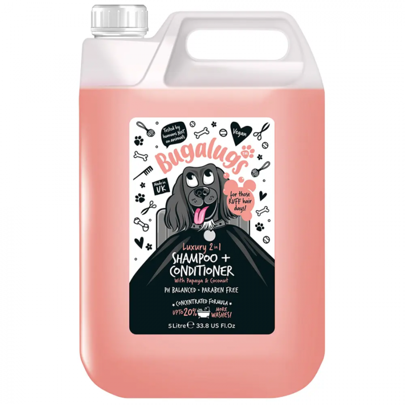 

Bugalugs Dog 2in1 Shampoo & Conditioner - Papaya & Coconut - 5L