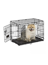 Midwest Crate Life Stage Double Door Dog Cage, 56cm, Extra Small, Black