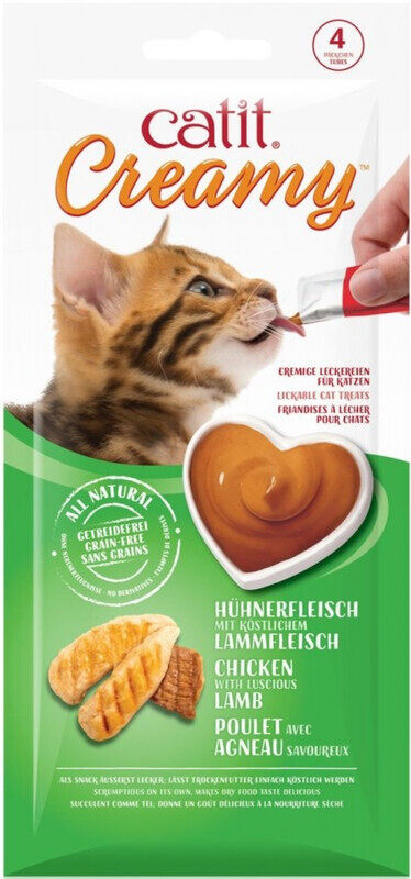 

Catit Creamy Lickable Cat Treat - Chicken & Lamb - 12x(4x10g)