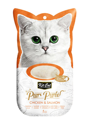 KitCat Purr Puree Chicken & Salmon Flavour Soop Wet Cat Food, 4 Sachets x 15g