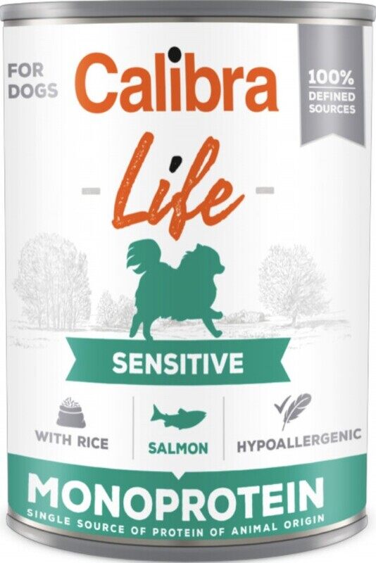 

Calibra Monoprotein Adult Dog - Sensitive - Salmon & Rice - Can - BOX - 6*400g