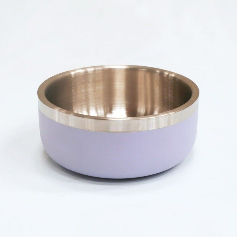 

Saluki Stainless Steel Bowl - Double Wall - Light Purple - 350ML