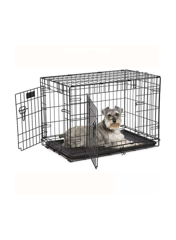 Midwest Crate Life Stage Double Door Dog Cage, 76cm, Medium, Black