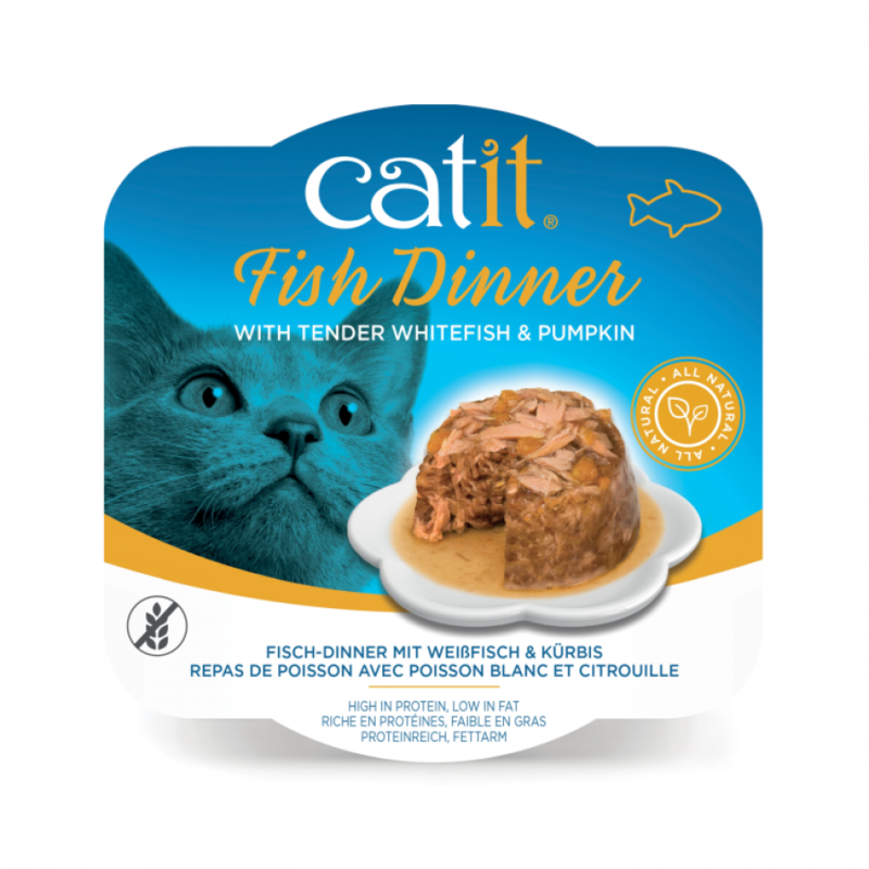 

Catit Fish Dinner Cat Food - Whitefish & Pumpkin - Pouch - BOX - 6*80g