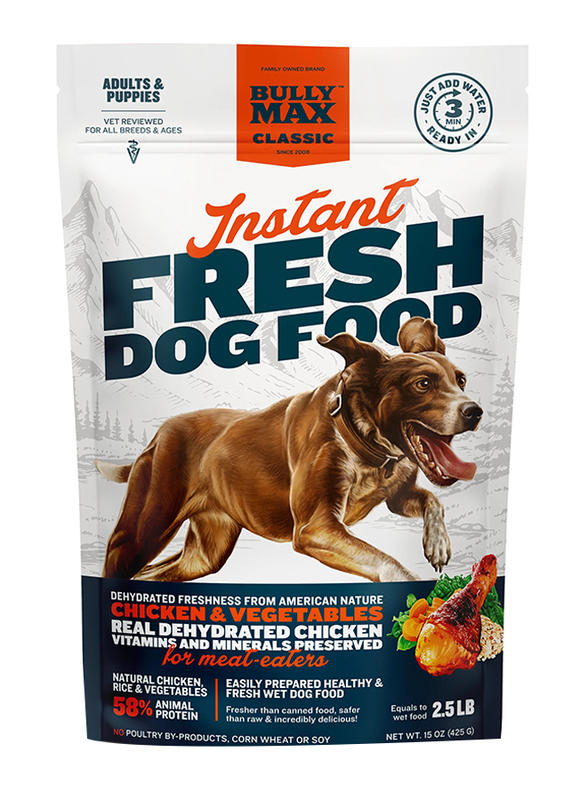 Bully Max Instant Fresh Chicken & Vegetable Dog Wet Food, 425g
