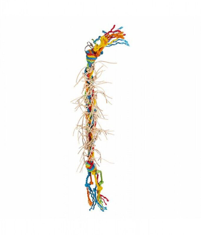 

Duvo+ DUVO Bird Toy Sisal Climbing Rope With Leather Strips - Mix Color - 124cm