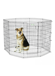 MidWest Exercise Pen + Care Fence, Extra Large, 48-123cm, Black