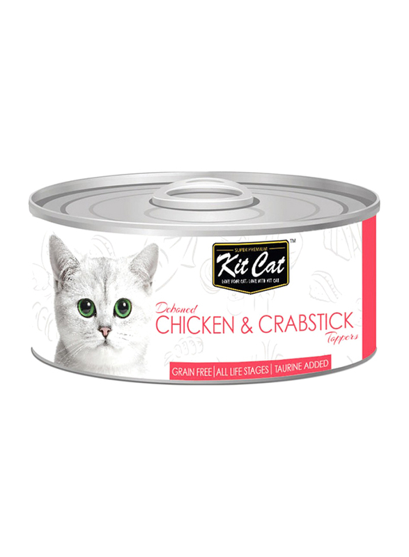 KitCat Chicken & Crabstick Flavour Tin Wet Cat Food, 80g