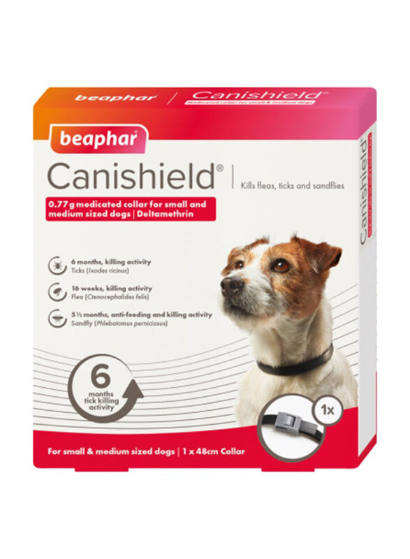 

Beaphar Can shield Flea & Tick Collar Deltamethrin for Dogs, Small/Medium, Black