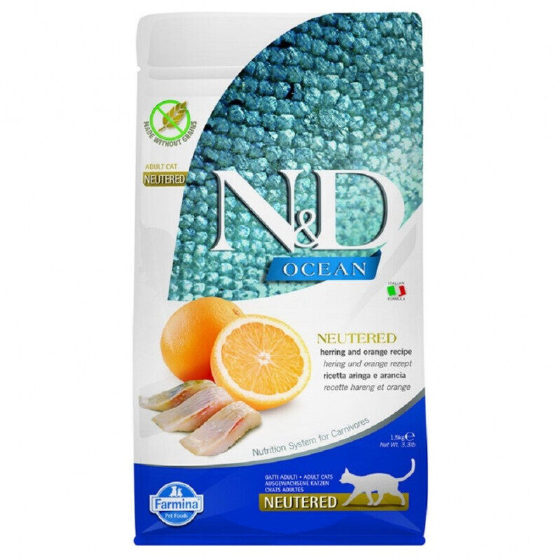 

Farmina N&D ADULT CAT - Herring and Orange - Neutered - 1.5kg