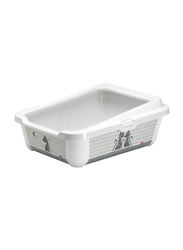 Moderna Hercules Tray Cat Litter Box Opened, Large, White Designed