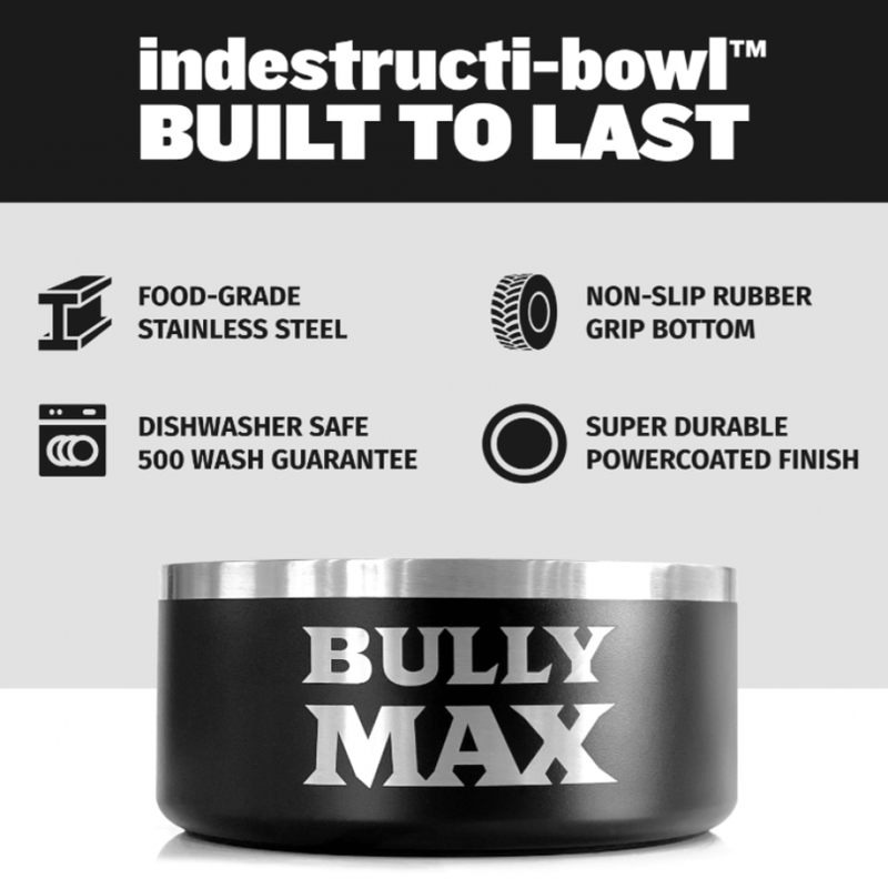 

Bully Max BullyMax Heavy Duty Dog Bowl - Steel - 64oz - L