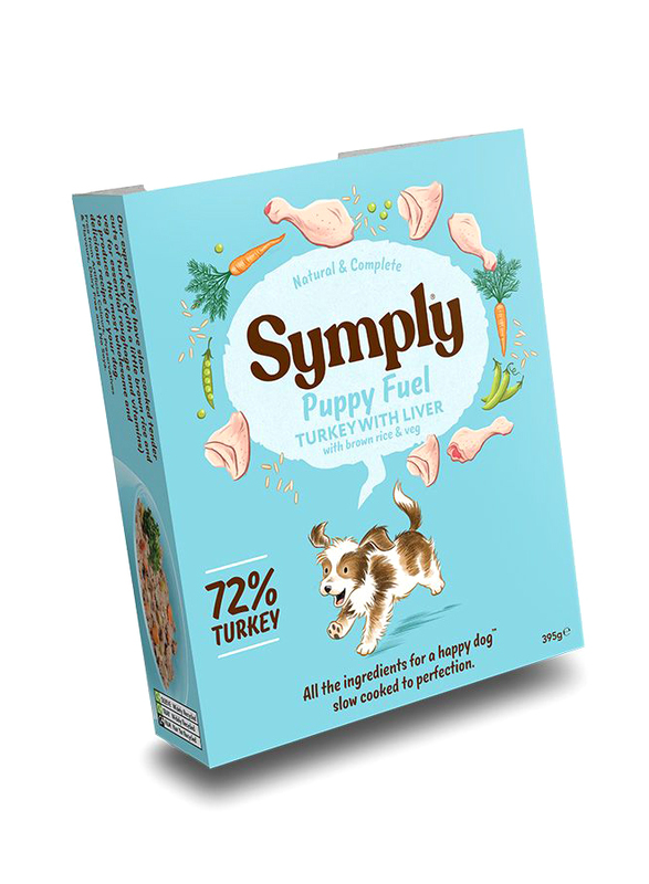 Symply Brown Rice & Veg Turkey Puppy Wet Food Pouch, 395g