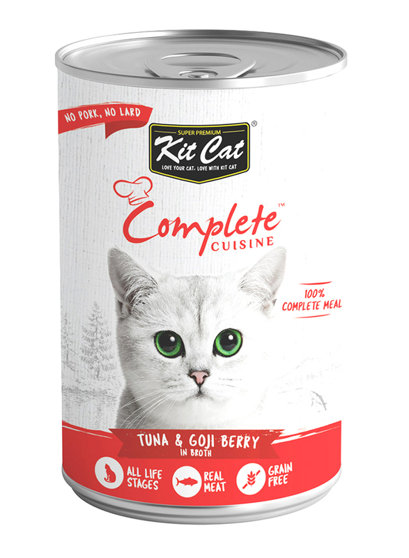 KitCat Complete Cuisine Tuna & Goji Berry Flavour In Broth Can Wet Cat Food, 150g