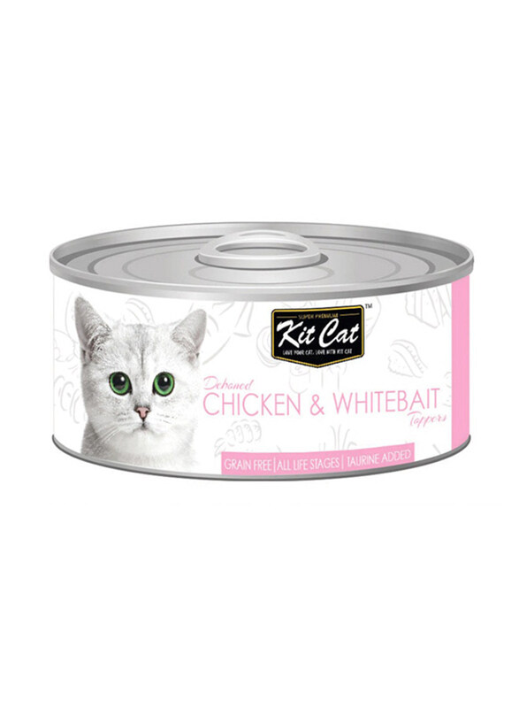 

KitCat Cat Deboned Chicken & Whitebait Can Cat Wet Food, 24 x 80g