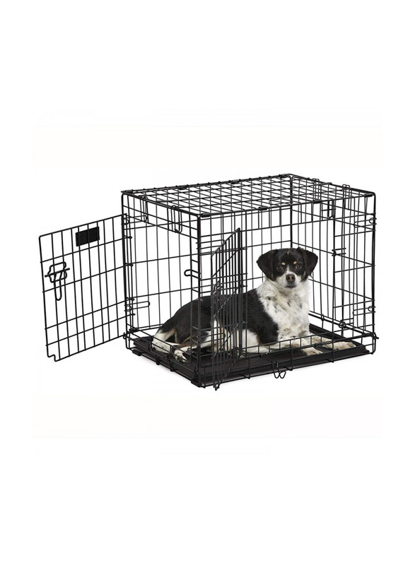 

Midwest Crate Life Stage Double Door Dog Cage, 60cm, Small, Black